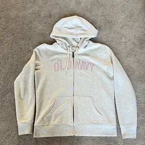 Old Navy Light Gray Zip-Up Hoodie